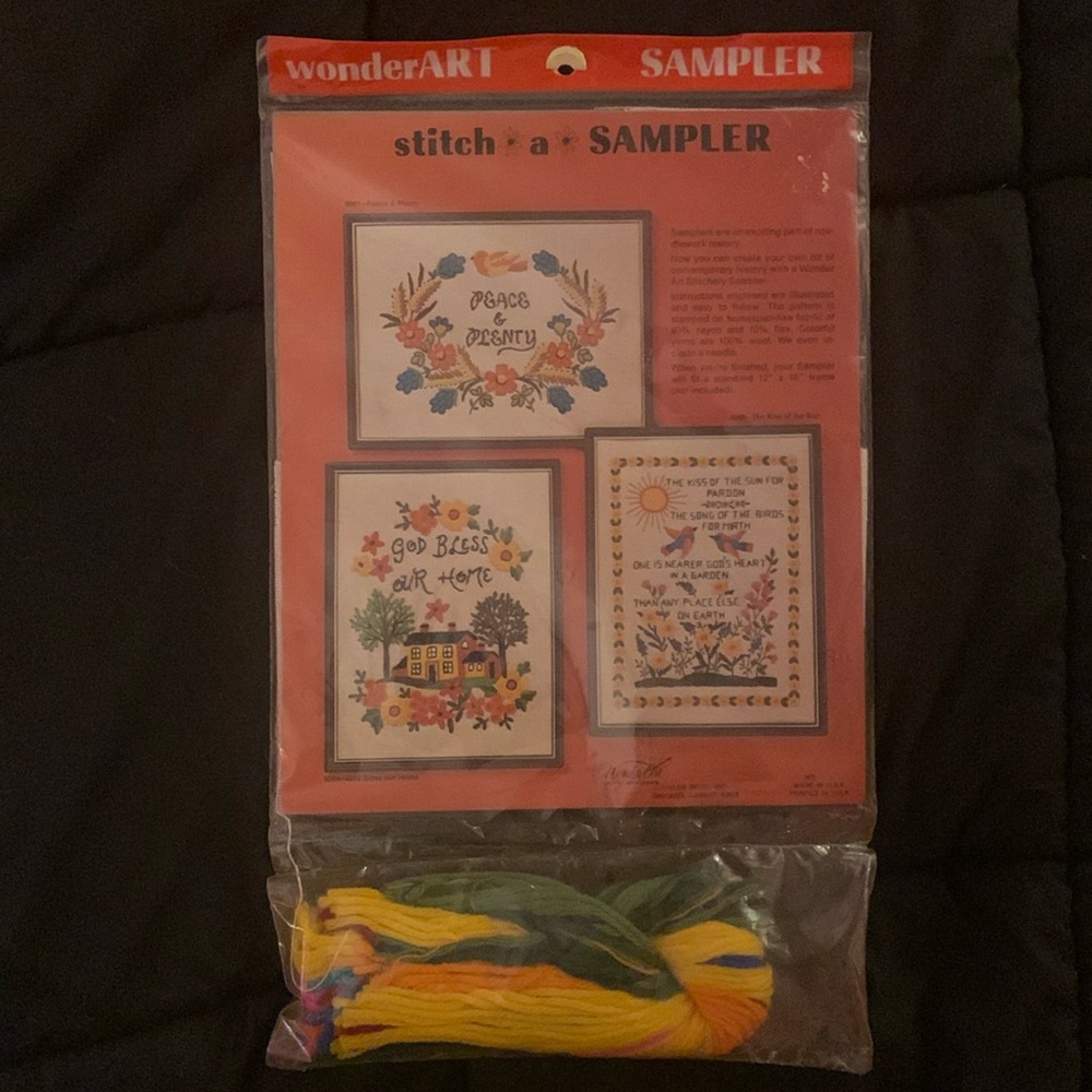 Vintage NIP Wonderart Crewel Embroidery Kit, The Kiss of the Sun